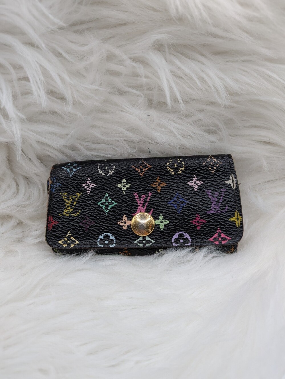 Louis Vuitton Black Multicolor Monogram Key Pouch